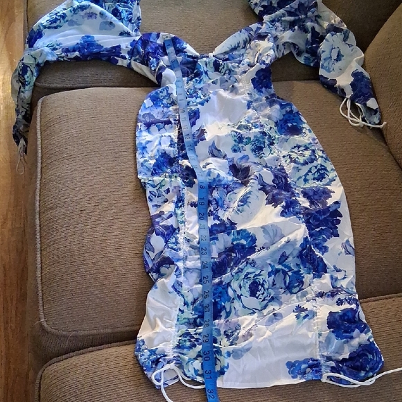 For Love And Lemons Blue and White Floral Dress - Picture 7 of 12